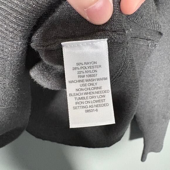Liz Claiborne NWT Womens Charcoal Gray Minimalist Sweater - Size Large - Classic - Picture 6 of 7